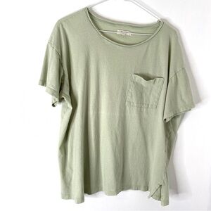 Madewell Pistachio Mint Green Crew Neck Pocket Tee